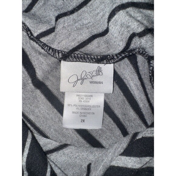 Womens Plus Size 2X Jaclyn Smith Black And Gray Striped Skirt Stretch Spandex - Picture 3 of 5